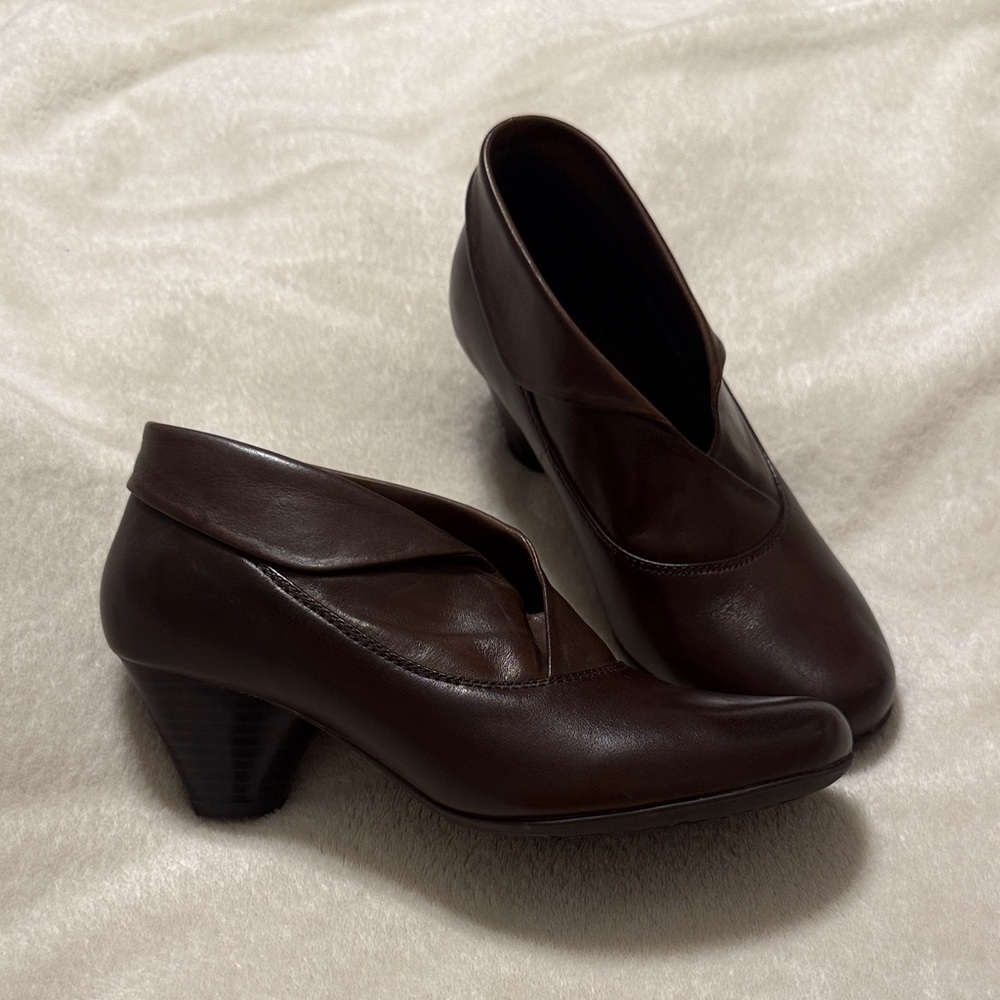 Clarks Dark Brown Heeled Boots